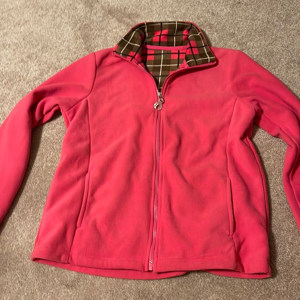 pink women’s fleece jacket